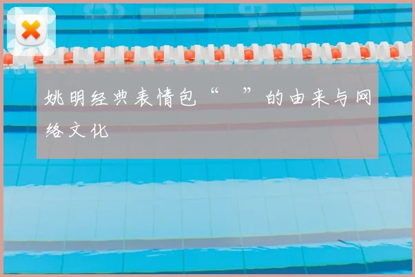 姚明经典表情包“囧”的由来与网络文化